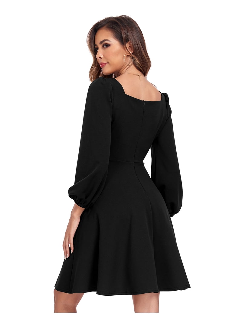 black and champagne formal dresses Vintage Evening Sweetheart Neck A Line Prom Gowns Fabric: Compact Knit main image 1
