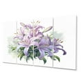 thumbnail image 2 of Designart "A Symphony of Purple and Green Lilies I" Floral Metal Wall Decor Set, 2 of 5