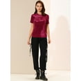 thumbnail image 3 of Día de San Patricio Camiseta Terciopelo Sólida Casual De Manga Corta Con Cuello Redondo Para Mujer Rojo XS, 3 of 6