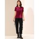 thumbnail image 3 of Día de San Patricio Camiseta Terciopelo Sólida Casual De Manga Corta Con Cuello Redondo Para Mujer Rojo XS, 3 of 6
