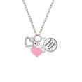 thumbnail image 2 of Delight Jewelry Silvertone Small Crystal Heart with Nurse Hat - Light Pink Heart Nurse Strong Zoe Necklace, 2 of 4