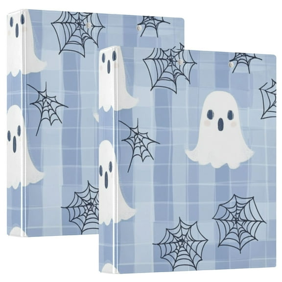 Halloween Ghosts Cute 3 Ring Binders 1.5 inch Hardcover File Folders with Interior Pockets A4 Size Organizer for School Office Hospital