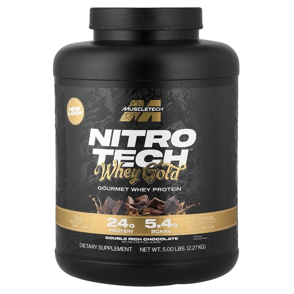 MuscleTech Nitro-Tech® 100% Whey Gold, Double Rich Chocolate, 5 lbs (2.27 kg)