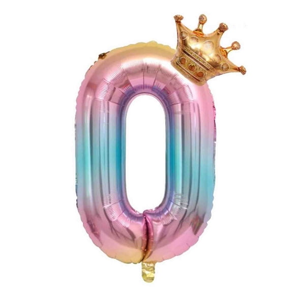 Fnyoxu Crown Number Foil Balloons Number Ballon Happy Birthday Party Decoration 32 Inch