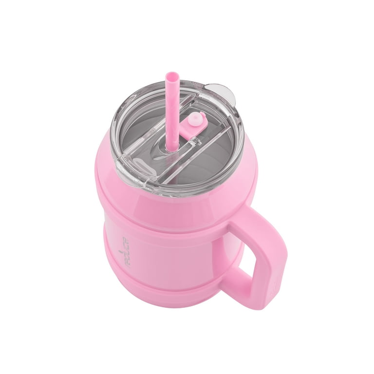 Reduce Vacuum Insulated Stainless Steel Cold1 Desk Tumbler with Handle, Lid and Straw, Peony, 50 oz.