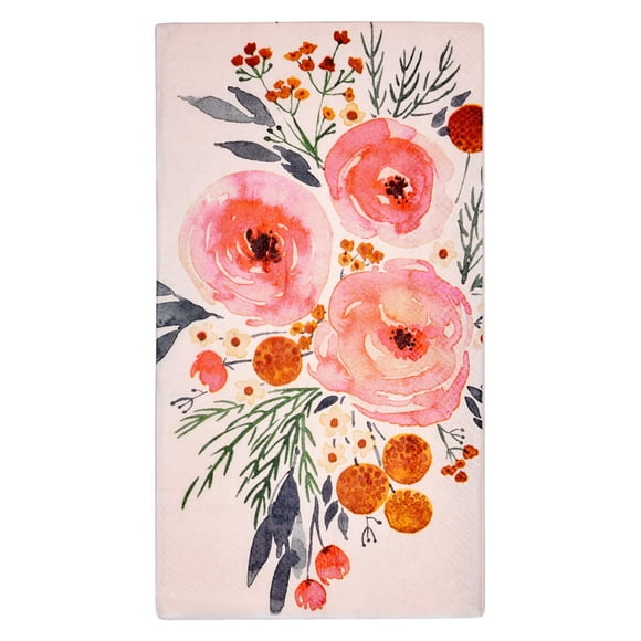 Sophistiplate Blush Bouquet 3-Ply Guest Towel, 20-pk