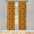 thumbnail image 3 of Ambesonne Rhombus Print Curtains, Aztec Layout Zigzags, Pair of 28"x84", Orange and Multicolor, 3 of 5