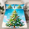 thumbnail image 2 of Homewish Green Xmas Tree 4pcs Bed Sheets for Female Men Adults,Merry Christmas King Sheets,Happy New Year Super Cozy Sheet Set,Microfiber Bedroom Decor, 2 of 7