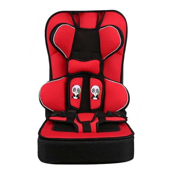 Asiento elevador de coche con respaldo alto, portátil, de polietileno, convertible, para bebés pequeños, color rojo