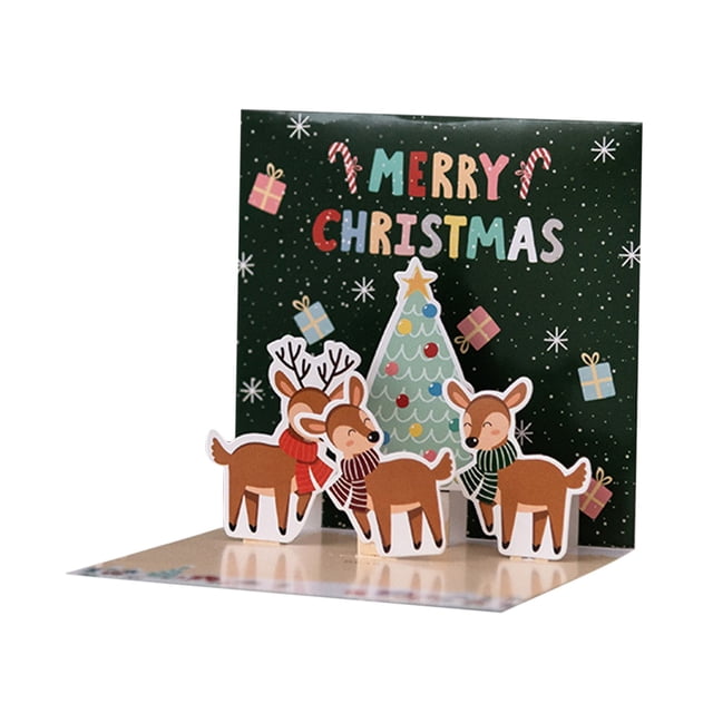 Less Than 5 Greeting Card 3D Stereo Greeting Card Creative Christmas Message Card Holiday Card
