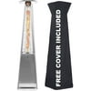 Outdoor Patio Propane Space Heater - 48,000 Btu Pyramid Propane Heater, Outdoor Heater, Portable Heater, Patio Heater Propane, W/ Wheels, Protective Cover | Avenlur (Stainless Steel)