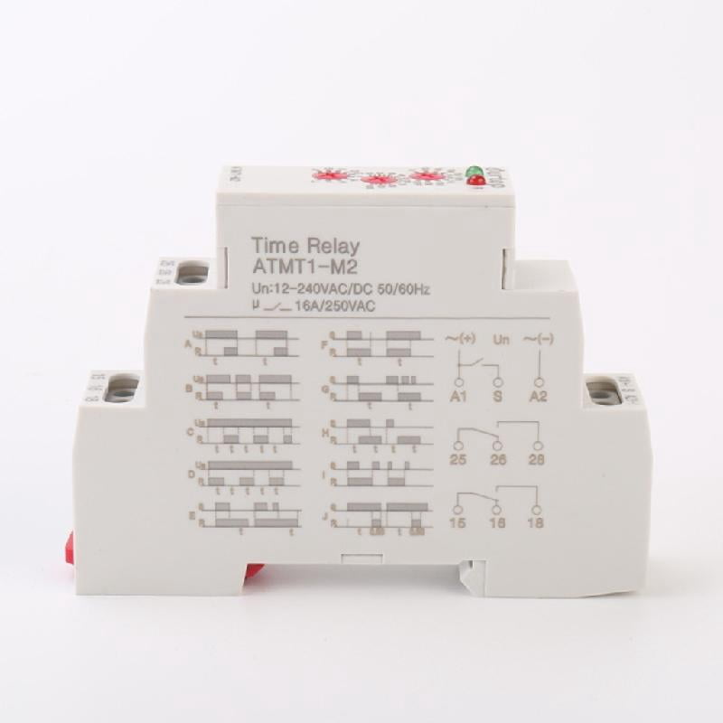 JZROCKER Portable DIN Rails Mounted Time Relaying with 10 Delay Functions Easy Setups for Efficient Equipment Management