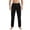 Black, variant on Mens Slim Straight Pants Elastic Waist Button Fly Breathable Long Trousers Cargo Lightweight Daily Office Workwear Flat Front Pants Blue S