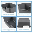 thumbnail image 3 of 4-Pack Plastic High Side Cat Litter Box, Large Open Litter Box, Gray, 19.69 x 15.24 x 8.46 Inches, 3 of 5