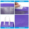 thumbnail image 4 of Insulated Take Away Bags, 25 Pcs Thermal Bags 9.4 x 5.9 x 10.2 Inch Purple, 4 of 6