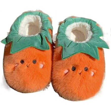 

Lovely Tomato Cotton Slippers Female Winter Personality Home Warm Plush Package With Cotton Shoes