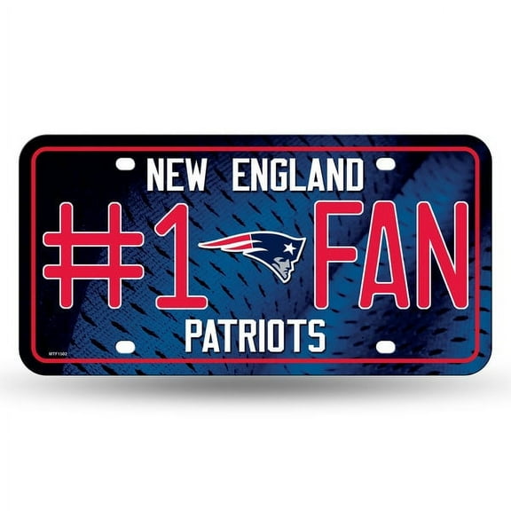 Patriots #1 Fan Metal License Plate, Licensed by Rico