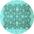 thumbnail image 1 of Ahgly Company Indoor Round Oriental Light Blue Traditional Area Rugs, 7' Round, 1 of 4
