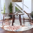 thumbnail image 3 of Summer Orange Red Coral Round Area Rug 7Ft Washable Circle Rugs for Dorm Laundry Room, Coastal Starfish Ocean Nautical Non-Slip Carpet Floor Mats Indoor Outdoor Carpet Runner Aesthetic Home Decor, 3 of 8