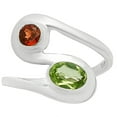 thumbnail image 3 of Natural Peridot & Garnet 925 Sterling Silver Ring s.7.5 Jewelry DGR1123_A_7.5 R-1039, 3 of 7