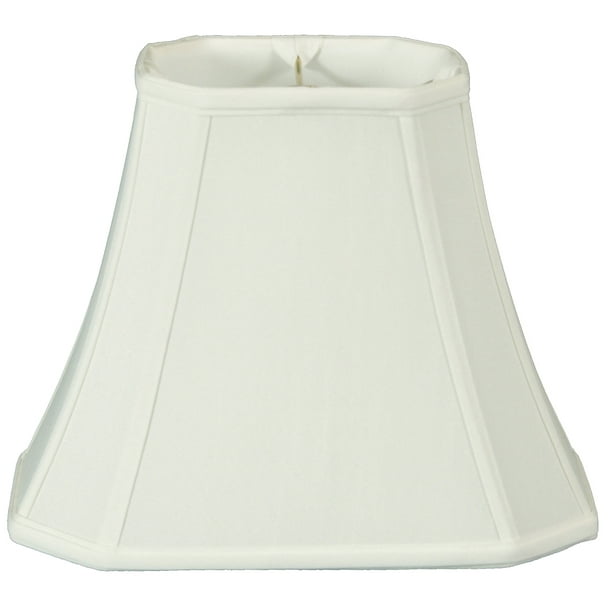 Royal Designs Rectangle Cut Corner Lamp, Rectangular Lamp Shades White