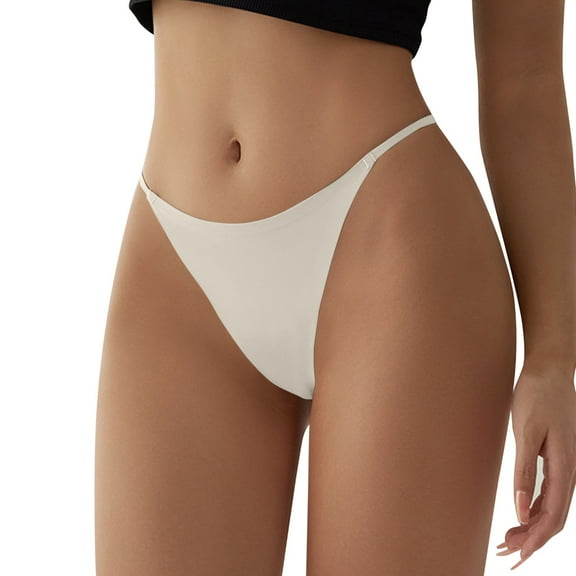 Seductiva Clothing Panties for Women Women's Traceless Thong Underwear Border Thin Belt Ring Buckle T Pants Girls Onepiece Pure Cotton Crotch Fitness Panties Low Rise G-String Briefs
