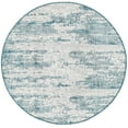 thumbnail image 2 of Unique Loom Outdoor Modern Collection Area Rug - Cartago (4' Round Teal/Ivory), 2 of 6