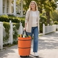 thumbnail image 3 of 2-in-1 Portable Shopping Cart Grocery Trolley 23L Lightweight Folding with Wheels, Holds 12.5kg, 3 of 4