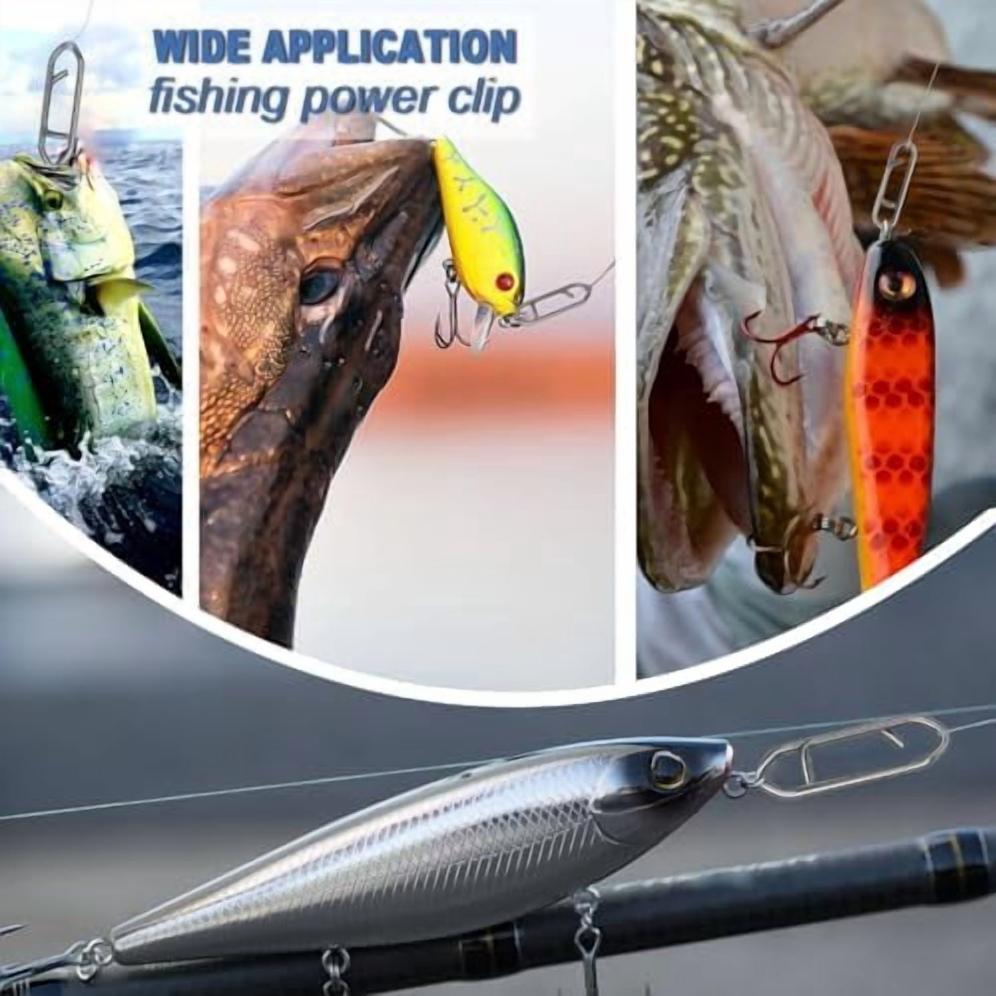 Fishing Power Clips, 200pcs Fishing Speed Clips for Fishing Lure Quick Change, High Strength Stainless Steel Clips Snap Freshwater Saltwater Crankbait Popper Lure Connector Tackle