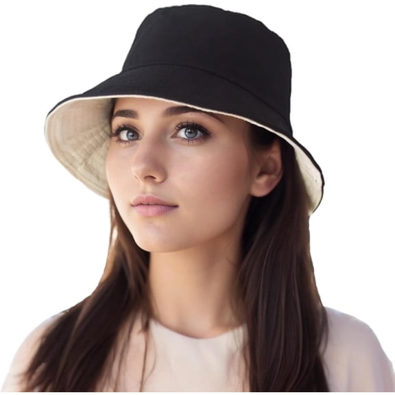 YooGuoGuo Cotton Bucket Hat for Women Wide Brim Reversible Fisherman Hats Unisex Outdoor Fishing Summer Sun Hat
