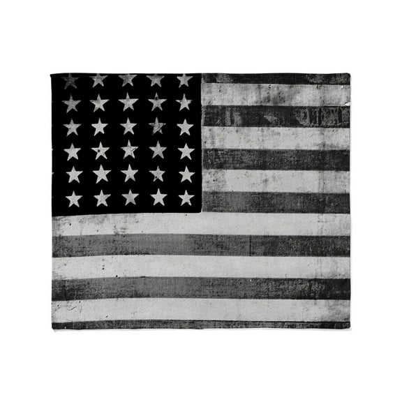 CafePress - American Vintage Flag Black And Whit Throw Blanket - Soft Fleece Throw Blanket, 50"x60" for All Ages