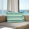 thumbnail image 5 of Gark Green Gradient Striped Outdoor Pillow Covers Set of 2 Modern Minimalist Lines Waterproof Throw Pillow Case Decorative Square Cushion Cover for Patio Couch Garden Balcony, 20"x12", 5 of 9