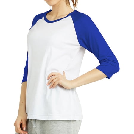 Sofra/Cottonbell Women Jersey Raglan 3/4 Sleeve Baseball Tee Shirts Top price history on PriceWatchPro