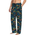 thumbnail image 2 of Uemuo Hawaiian Style Pattern Men's Wide Leg Palazzo Lounge Pants with Pockets Light Weight Loose Comfy Casual Pajama Pants-Large, 2 of 9