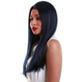 thumbnail image 3 of LUXLUXE Ami Straight 17 Inch Long 4X4 Women's Lace Front Wig, High-Quality Heat Resistant Fiber, 20+ Shades of Natural, Dip Dyed, Highlight Colors (#Blue Black - Blue and Black Blend), 3 of 7