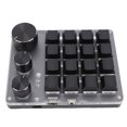 thumbnail image 1 of USB Mini 16Key Mechanical Programmable Gaming Keyboard, Portable One Handed Mechanical with LED Lighting and 3 Adjustable Knobs,  Keyboard for PC Gamer, 1 of 7
