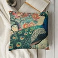 Beauty Flowers Peacock Flowers Birds Art Animal Green Velvet Throw