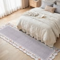 thumbnail image 3 of Lahome Washable 2'x8' Scalloped Runner Rug, Grey Boho Floral Hallway Rugs for Entryway Kitchen, Non-Slip Soft Low-Pile Microfiber Carpet for Laundry Bedroom, Grey, 3 of 11