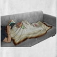 thumbnail image 6 of Saying Soft Flannel Fleece Throw Blanket, Handcraft Look House with Garden Illustration in Square Frame Print, Cozy Plush for Indoor and Outdoor Use, 60" x 80", Multicolor, by Ambesonne, 6 of 6