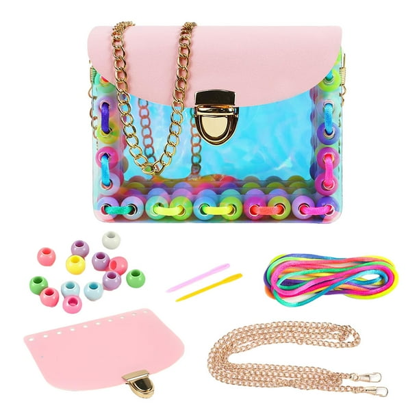 Bewildely Juego de enhebrar cuentas bolsa para niños bolsa divertida e interactiva para niños creativos ChildrenBag Juguetes de construcción