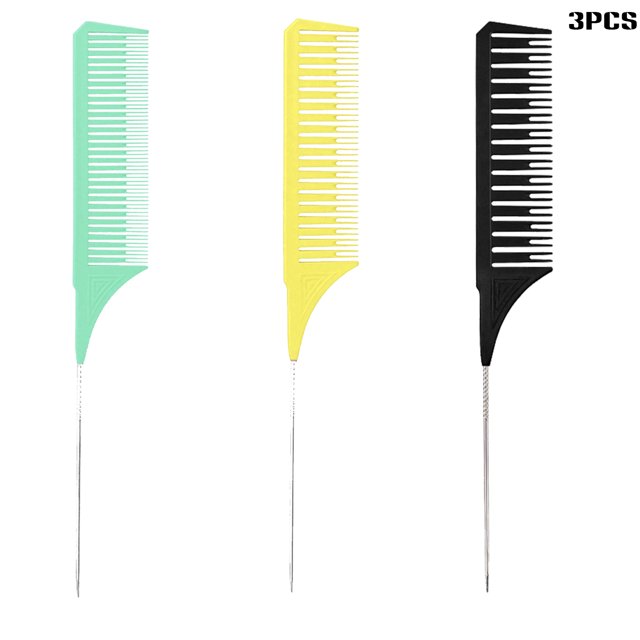 CAROOTU 3 Sizes Strand Comb Hair Dye Tinting Brushes Professional Anti-Static Hairdressing Comb Teeth