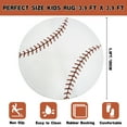 thumbnail image 4 of ZENELESS Kids Baseball Area Rug,Print Children Circle Carpet,Non Slip Soft Playmat Rug for Playroom Children Toddlers Bedroom(47" Diameter Round), 4 of 9