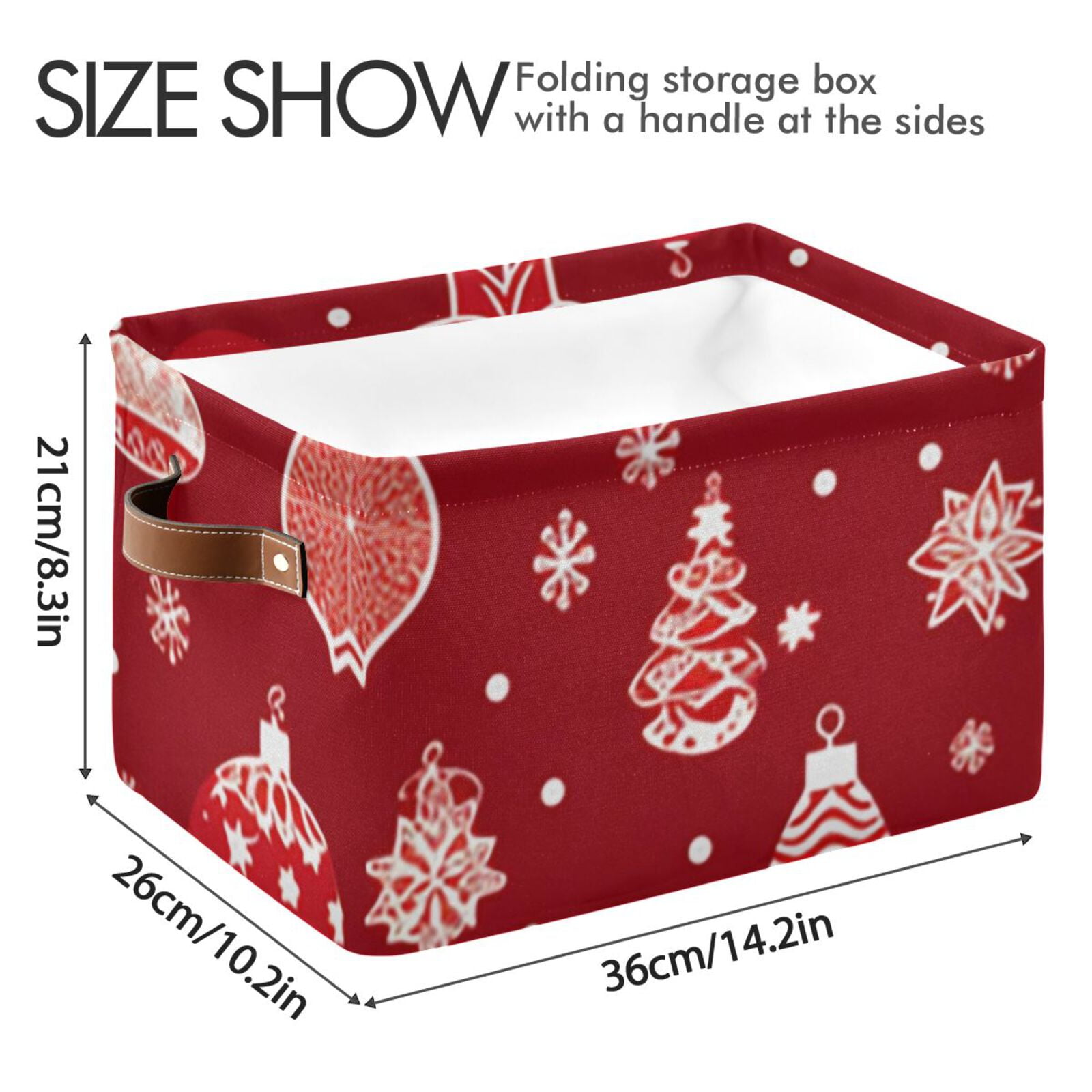 Christmas Decorations Red Storage Bins Baskets With Handles Storage Box Clothes Organizer Organization Toys