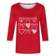 thumbnail image 5 of RKSTN Valentines Gift 3/4 Length Sleeve Womens Tops Oversized Crewneck Valentine Day Loves Heart Graphic Print Short Sleeve T Shirt Womens Casual Plus Size Round Neck Three Quarter Sleeve Tee Shirt, 5 of 6