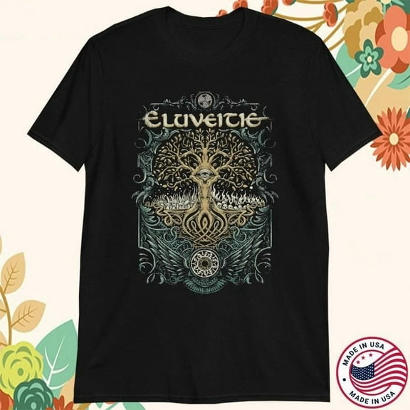 VINTAGE New Eluveitie Band Celtic Album Heavy Cotton Black All Size Shirt MC470