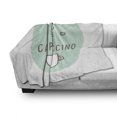 thumbnail image 3 of Funny Words Soft Flannel Fleece Throw Blanket, All You Need a Cappuccino Words with Cup of Coffee and Heart, Cozy Plush for Indoor and Outdoor Use, 60" x 80", Dark Brown Pale Pink, by Ambesonne, 3 of 6