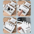 thumbnail image 3 of Caja de almacenamiento de escritorio para ruta decodificador enfufe cable de red alambrado de doble capa grande desmontable, 3 of 11