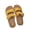 Lemon yellow, variant on Women’s Flat Slide Sandals, Open Toe Casual Summer Slippers, Soft Strap Slip On Shoes