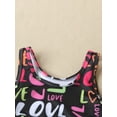 thumbnail image 6 of hirigin Kid Girls Swimsuit, Sleeveless Off Shoulder Letters Print Crop Vest Tops Summer Beach Swimwear, 6 of 9