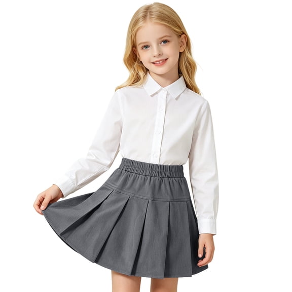 Byoo Toddler Girls Elastic Waist Pleated Mini Skirt School Uniform Casual Everyday Bottoms